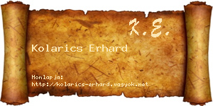 Kolarics Erhard névjegykártya
